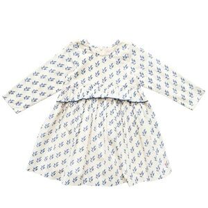 Pink Chicken Floral Cream and Blue Kids Dress
